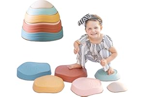 Capri & Camden Co. Balance Stepping Stones for Kids| Sensory Stepping Stones for Toddlers 1-3| Gender Neutral Set of 6 Balance Steps for Obstacle Courses