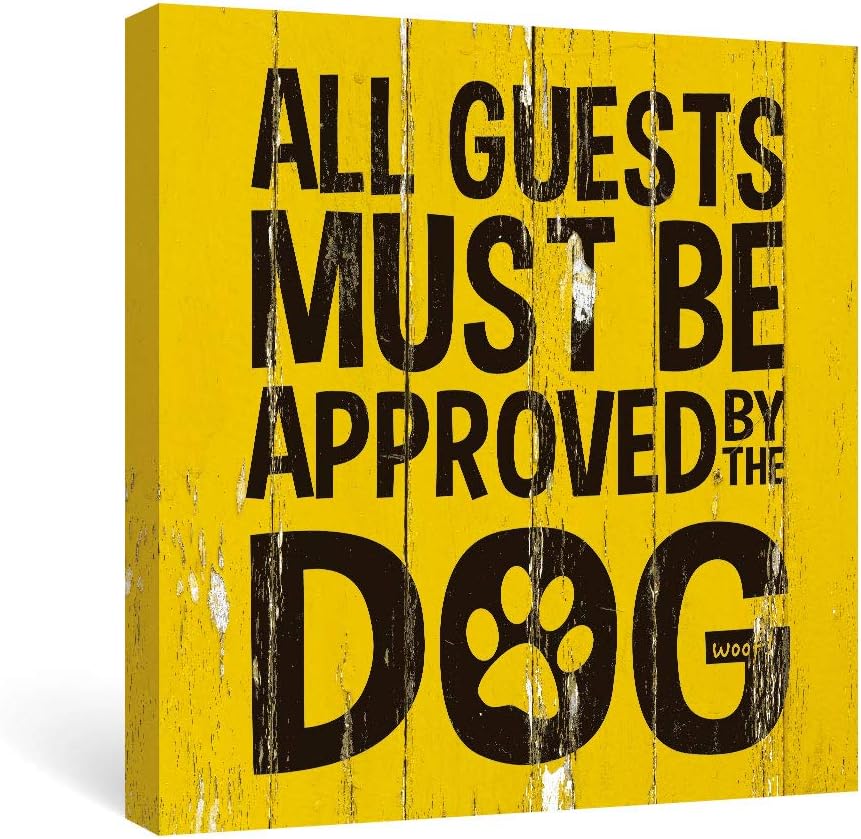 SUMGAR Black and Grey Dog Quote Prints Dog Sign Canvas Wall Art Pet