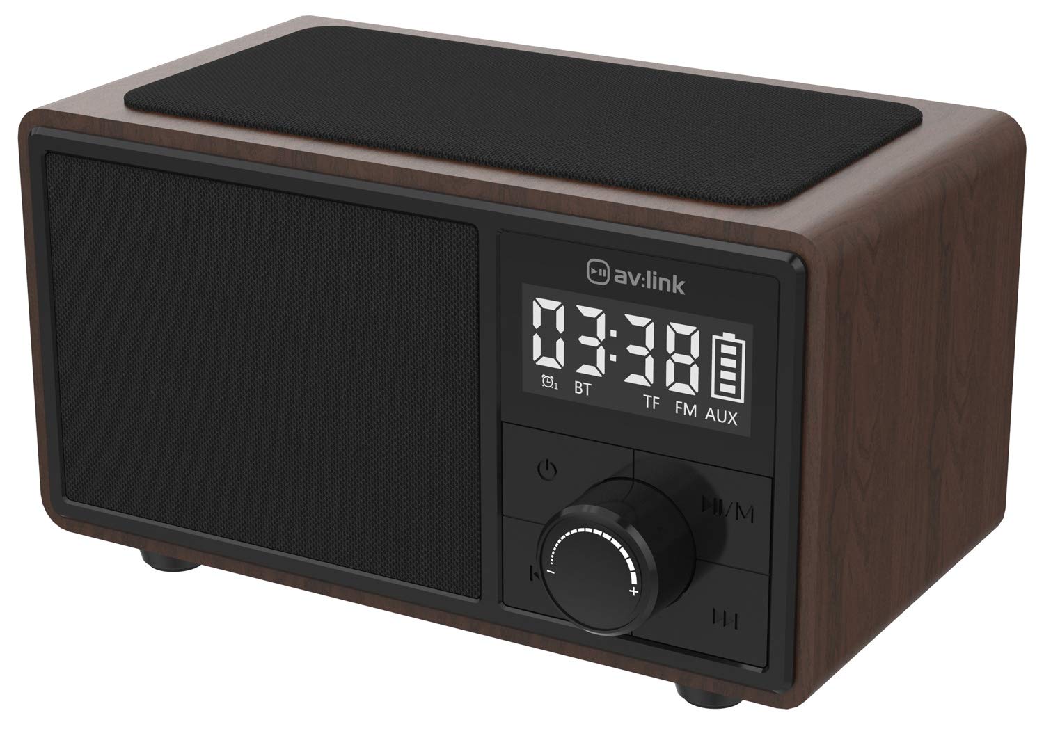 Av: Link | Bluetooth Speaker with Clock Radio and Wireless Charging Plate