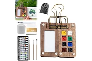 Watercolor Kit,Mini Watercolor Set, 2025 Upgrade Mini Watercolors Set with Brush and Book, All-In-One Travel Art Supplies for