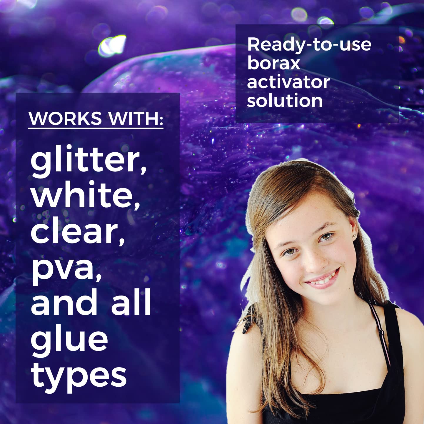 Borax Slime Activator - 16oz Solution - Made in USA - Works with All Glue Types - Better Than Contact Solution or Laundry Detergent