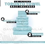 GC Gaveno Cavalia Towels 100% Egyptian Cotton 4 Face 4 Hand 2 Bath Turquoise view 3