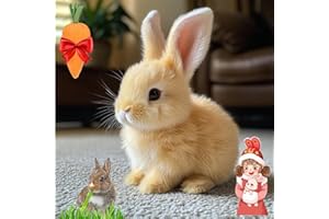 GZATBSY Bunby - My Realistic Bunny Toy, Bunbi Realistic Bunny, Perfect Impersonator of Bunny Kind, Carrot, Jumping, Luminous, and Shaking Ears, Handmade, Interactive Fun (Brown)