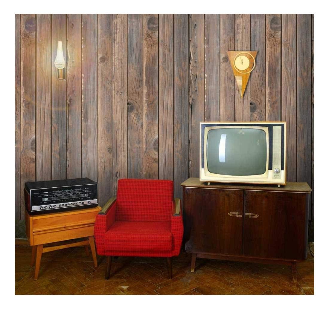 Vertical Brown Vintage and Retro Wood Textured Paneling Wall Mural