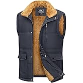 MAGCOMSEN Mens Winter Vests Outerwear Fleece Lined Puffer Vest Warm Casual Quilted Vest Bubble Sherpa Vest Jacket