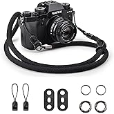 VOVMOEYA Camera Strap Rope,Camera Neck Strap Shoulder Strap for Fujifilm X100VI X100V XS20 XT5 for A6000 A6100 A6400 A6700 A7IV for Canon EOS R6 R10 for Nikon Zf Z5 Z30 - Black