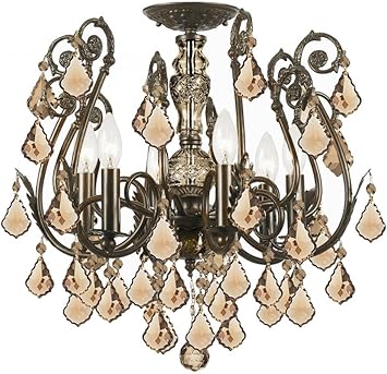 Gold Coast Lighting Regis Crystal Semi Flush Mount Chandelier