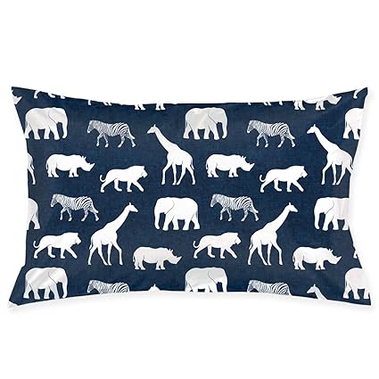 Amazon Com Navy Blue Zebra Rhinoceros Lion Deer Bedroom