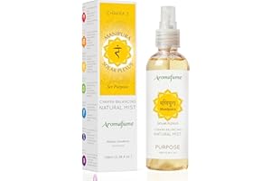 Solar Plexus Chakra Natural Mist by Aromafume | 100ml/3.3 fl oz | Manipura | Aromatherapy Spray for Chakra Balance | Lemongrass & Rosemary Extracts | Essential Oil Spray for Meditation, Yoga, Reiki
