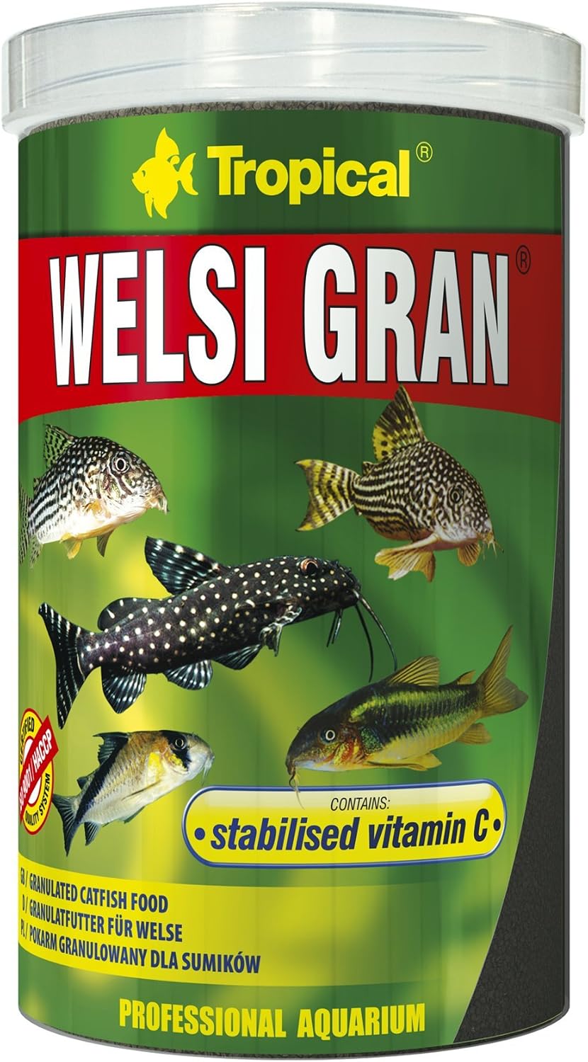WELSI GRAN 250ml / 162,5G sinking granules for catfish & bottom-feeding fish with stabilized vitamin C, 162 g (Pack of 1)