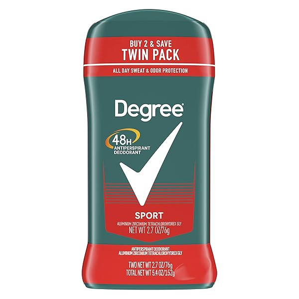 DEGREE MEN ORIGINAL PROTECTION ANTIPERSPIRANT DEODORANT 48-HOUR SWEAT & ODOR PROTECTION SPORT ANTIPERSPIRANT FOR MEN 2.7 OZ TWIN PACK