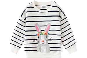 NUBEEHOHO Toddler Baby Girls Sweatshirts Kids Winter Clothes Casual Long Sleeve Shirts Crewneck Pullover Sweater Tops 2T-7T