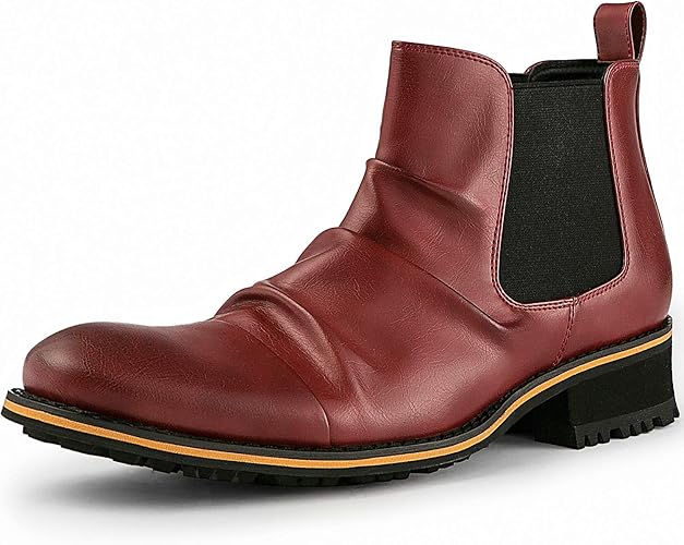 Amazon Yamazaki ブーツ メンズ サイドゴア Boots ドレープ ショート 靴 ドレープ ワーク ブーツ Yamazaki ブーツ