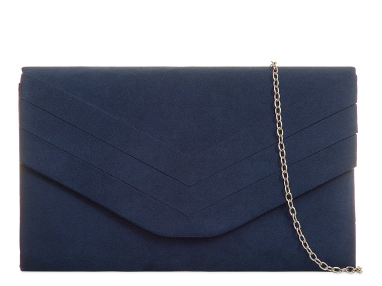 fi9 Women's Stylish Suede Envelop Style Bridal Wedding Evening Clutch Party Purse Hand Bag (Navy Blue)