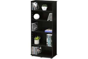 FURINNO Jaya 4-Tier Multimedia Storage Tower, Espresso