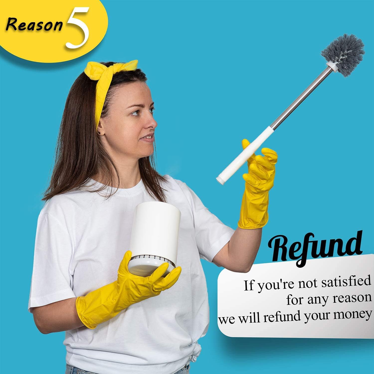 Toilet Brush with Holder- 5 Reasons Why You Should Buy Toilet Bowl Cleaner Brush for Bathroom by ToRespire, 2 White Sets, Combination of Plastic and Stainless Steel: Kitchen & Dining