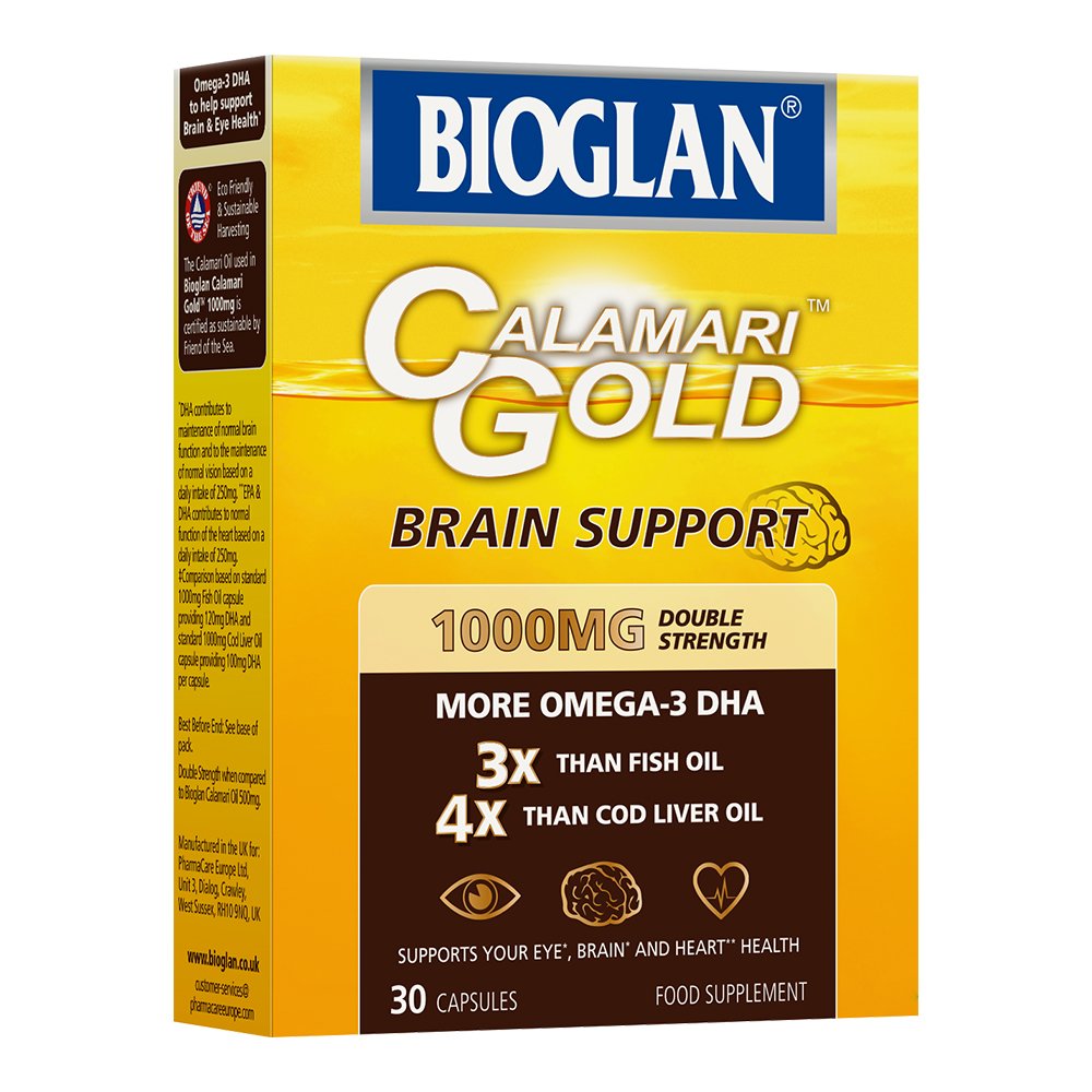 Bioglan Calamari Gold Higher Concentration of Omega-3 DHA (Docosahexaenoic Acid) in Each Capsule Than Standard 1000mg Fish & Krill Oil Capsules Combined, 30 Count