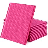 GSSUSA Pink Bubble Mailers 8.5x12 25 Pack, Self Seal Padded Envelopes | Usable Size 8.5x11, Waterproof, Opaque, #0, Mailing Bags for Clothing, Books, Gifts, Cosmetics, Small Business Sellers