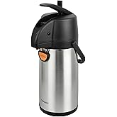 TOMAKEIT Airpot Coffee Dispenser Thermal with Pump,2.2L/74 Oz Insulated Stainless Steel Large Airpot Coffee Carafe Lever Action for Hot/Cold Water,Thermal Carafes for Hot Cocoa for Parties