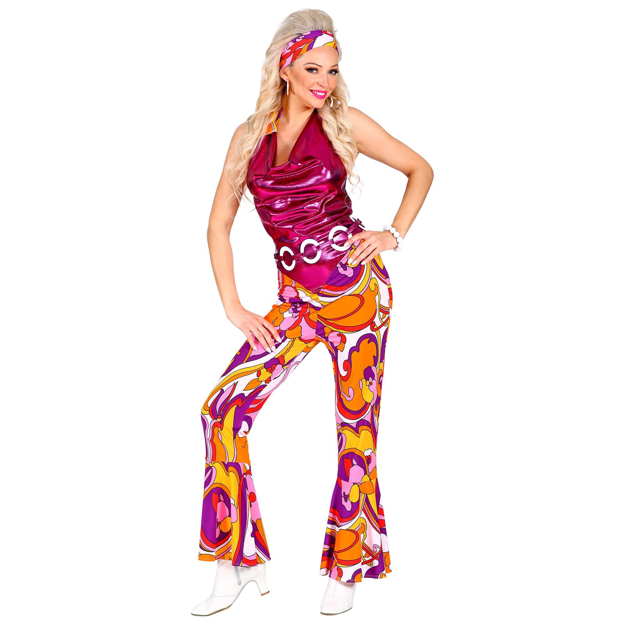 Widmann 09422 70s Disco Style Outfit, Women, Colourful, M