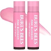 Burt's Bees Lip Tint Balm, Mothers Day Gifts, with Long Lasting 2 in 1 Duo Tinted Balm Formula, Color Infused with Deeply Hydrating Shea Butter for a Natural Buildable Finish, Pink Blossom (2-Pack)