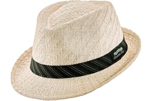 Panama Jack Weaved Toyo Fedora with Striped Black Band