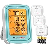 ThermoPro 500FT Indoor Outdoor Thermometer Wireless with 3 Remote Sensors, Temperature and Humidity Gauge Monitor Room Thermometer Inside Outside, Batteries Included