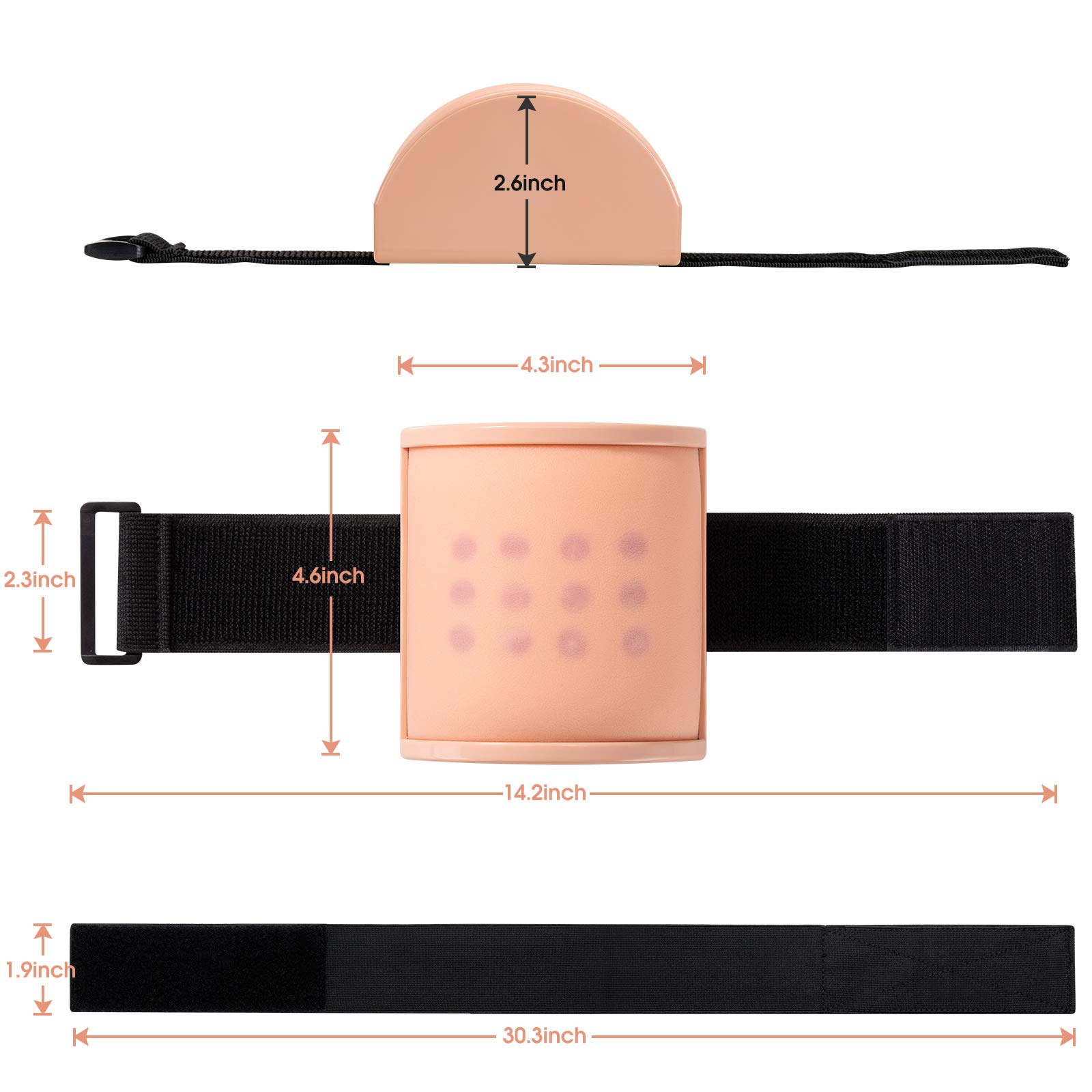 IM, ID, SQ Injection Practice Pad, Intradermal & Subcutaneous & Intramuscular 3 in 1 Injection Training Pad for Medical Student, Nurse, Doctor, Wearable Design