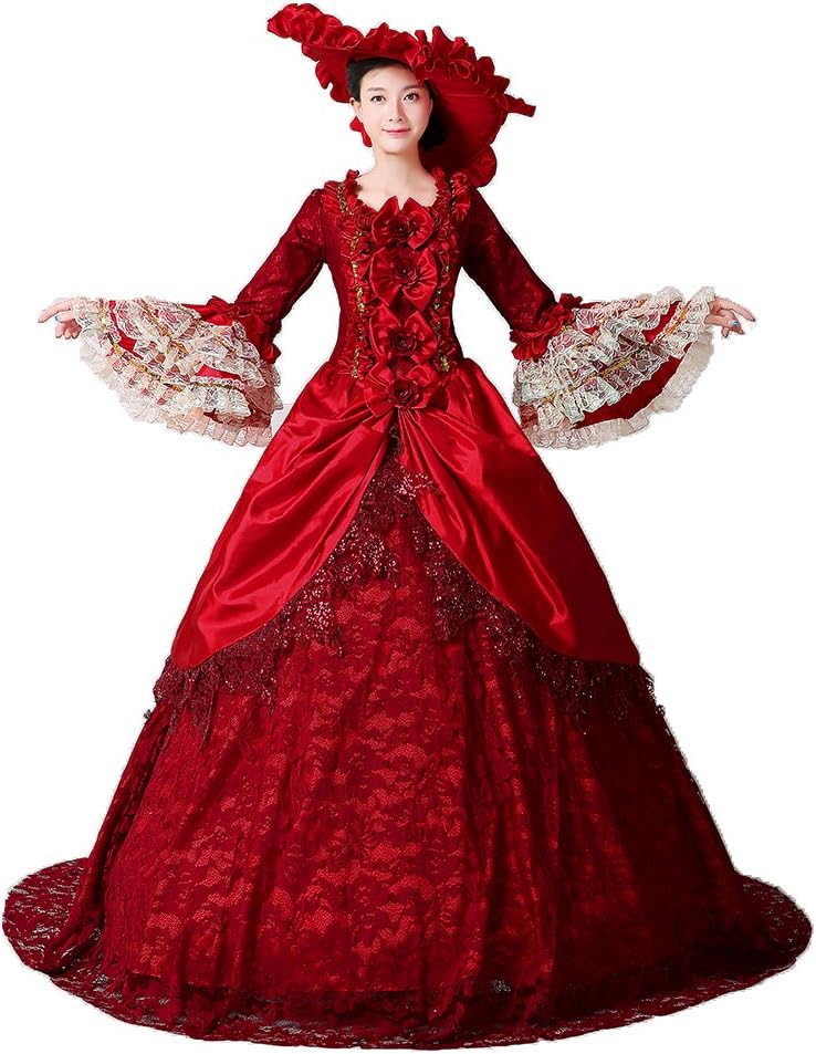 SALELOLITA Women Civil War Marie Wedding Dress Queen Party Victorian Ball Gowns