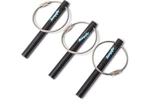 bayite Survival Drilled Ferrocerium Ferro Rod Flint Fire Starter Rods with Keychain Ring 3.14 Inch Pack of 3
