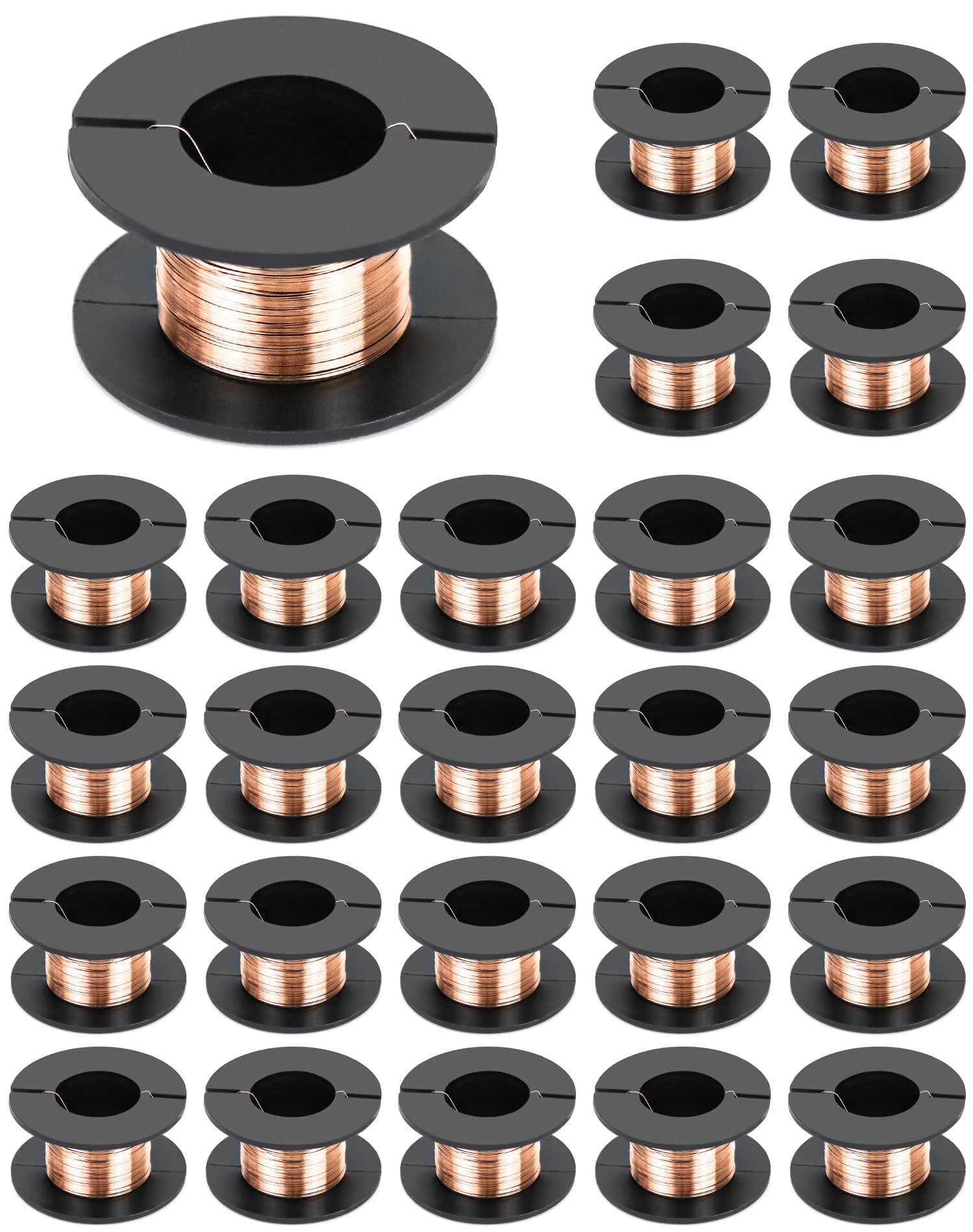 QWORK® 25 Pcs 0.1mm Copper Wire Enameled Copper Wire Magnet Wire 8m Length for Connecting or Soldering Purpose