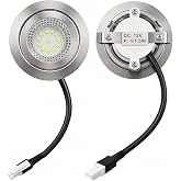 RUEHALF 2X Range Hood Light Bulb, 12V DC, 1.5W, 68mm, White Light LED Bulb | Daylight White Stainless Steel Suitable Square Positive (+) Round Negative (-) EL Connector Range Hood Lighting