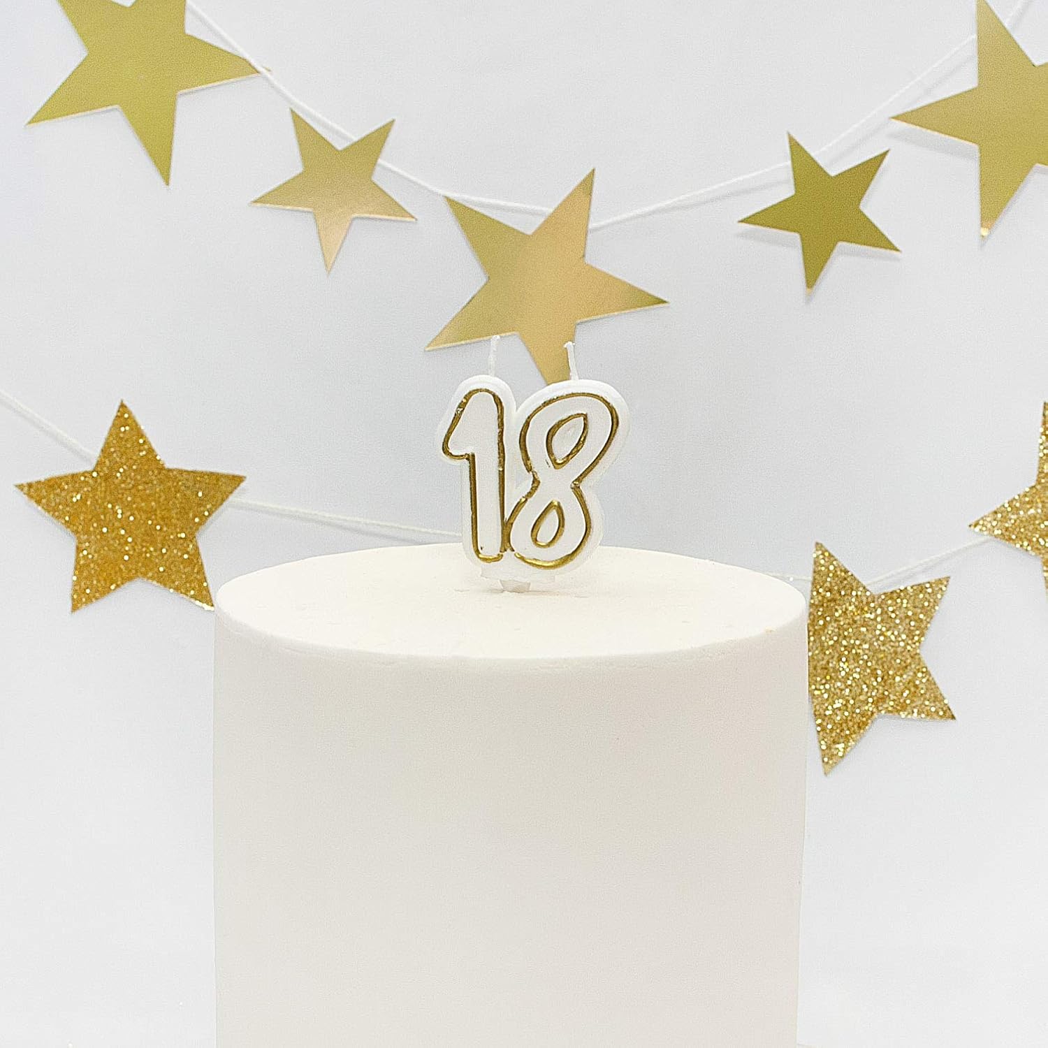 Expression Factory Age 18 Milestone Birthday Cake Candle, Gold, Birthday Candle - Image 5