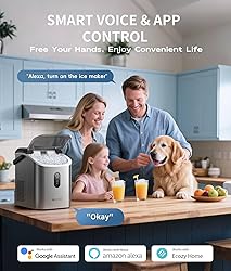 ecozy Nugget Ice Maker Countertop, Smart Portable