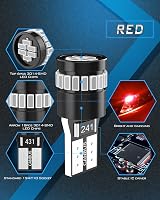 KATUR 194 LED Red Bulbs 24-SMD 3014 W5W 168 194 2825 CANBUS 4pcs view 2