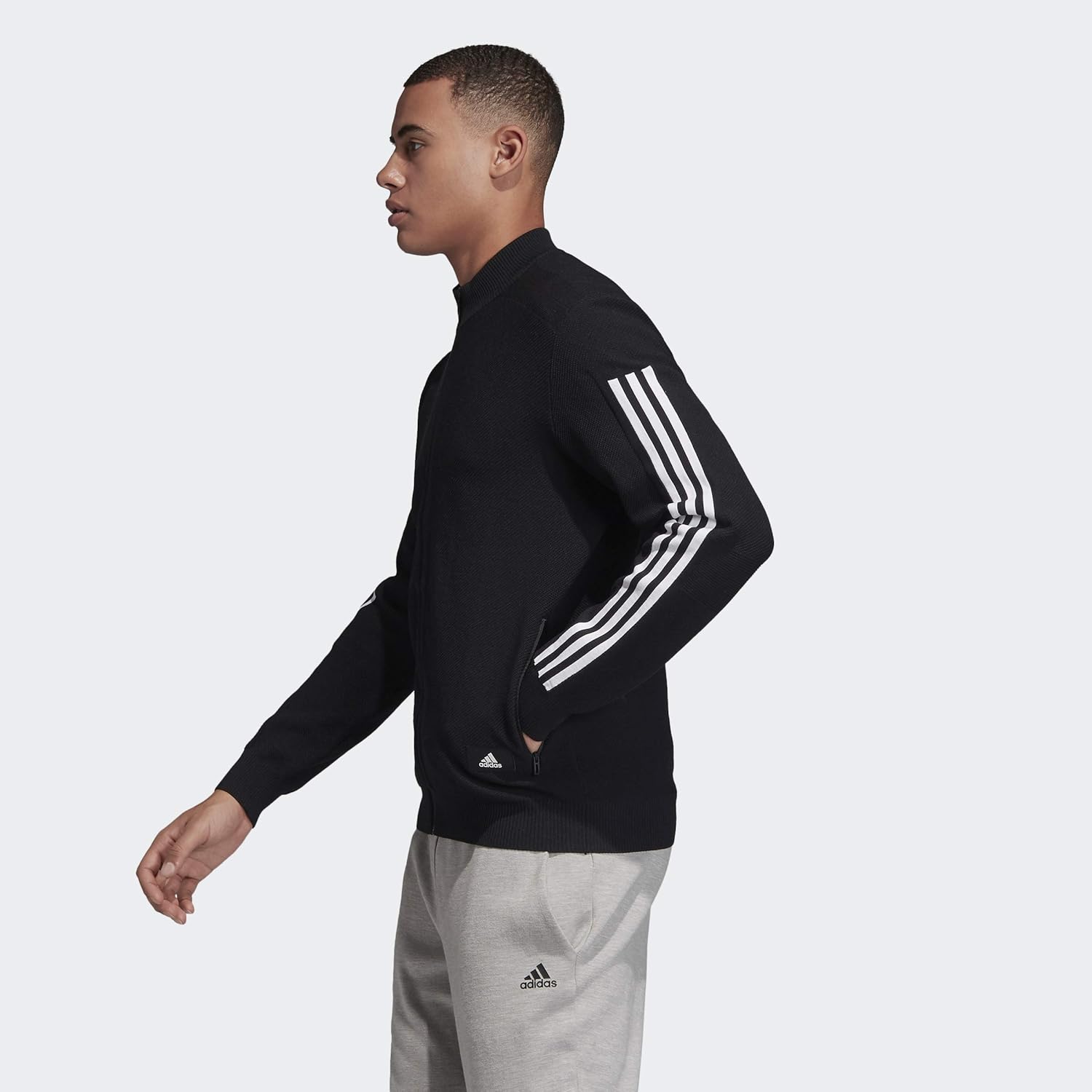 adidas Men's Essentials 3-stripes Tricot Track Jacket (Black1, Medium): Clothing