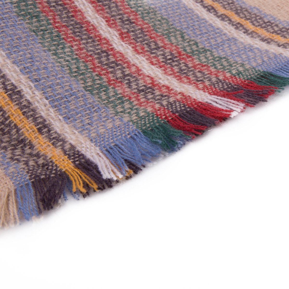 Womens Big Square Scarf Multi-Color Plaid Blanket Shawl Long Tartan Shawl (Dark red2)