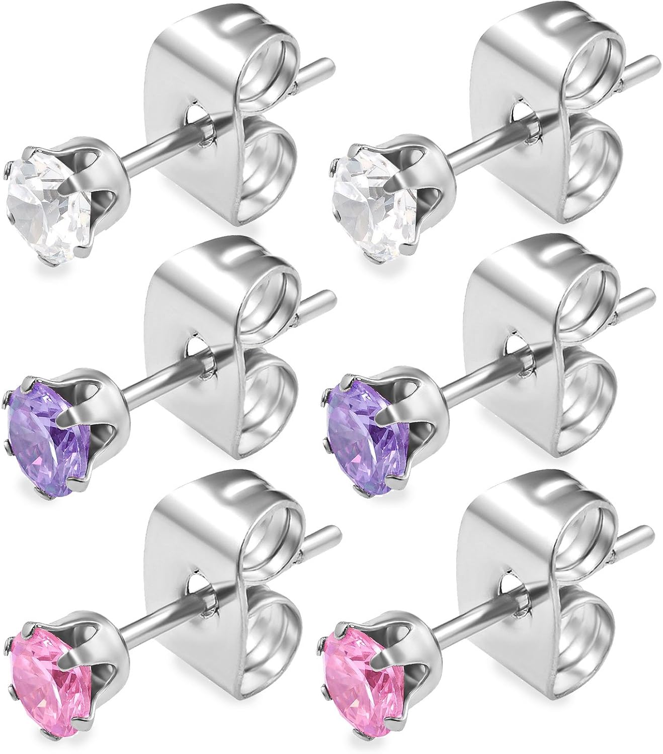 Produktbild von Piercing Ohr Diamday 10 Paar Ohrringe Silber/Gold Set Für Damen Hypoallergen Flatback Chirurgenstahl Cartilage Tragus Helix Stifte & Hoops Für Mehrfachpiercings Ohrringe Gold