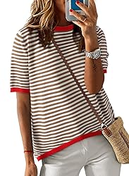 Dokotoo Striped Tops for Women Trendy Summer