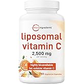 Liposomal Vitamin C 2,500mg, 240 Veggie Capsules | Highly Bioavailable Fat Soluble Form | Immune Support & Antioxidant Supplement | Liposomal Delivery for Superior Absorption | Non-GMO, Gluten Free
