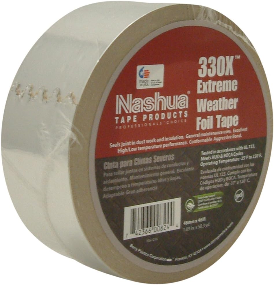 Nashua 330X Extreme Weather Foil Tape 2 in. x 50 yds. (Silver) Amazon