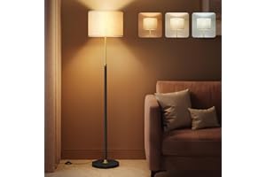 VASAGLE Floor Lamp for Living Room, Adjustable Height 140-170 cm, Modern Standing Lamp, Gold and Black LFL002B01