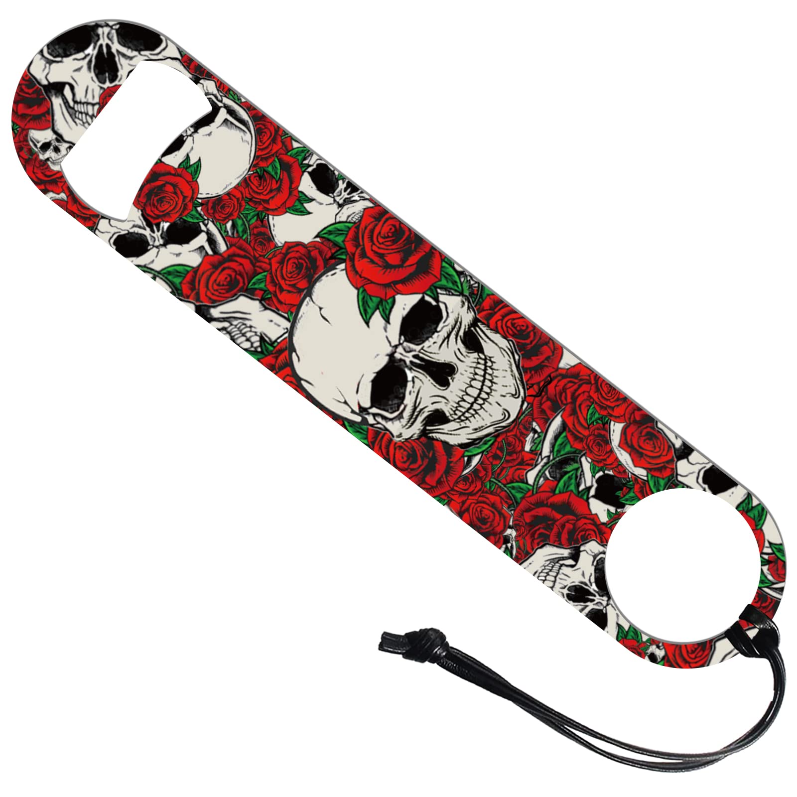GLOBLELAND Skull and Rose Bar Blade Bottle Opener Beer Bottle Opener Stainless Steel Bar Bottle Opener Flat Bottle Opener for Home Kitchen Bar Restaurant