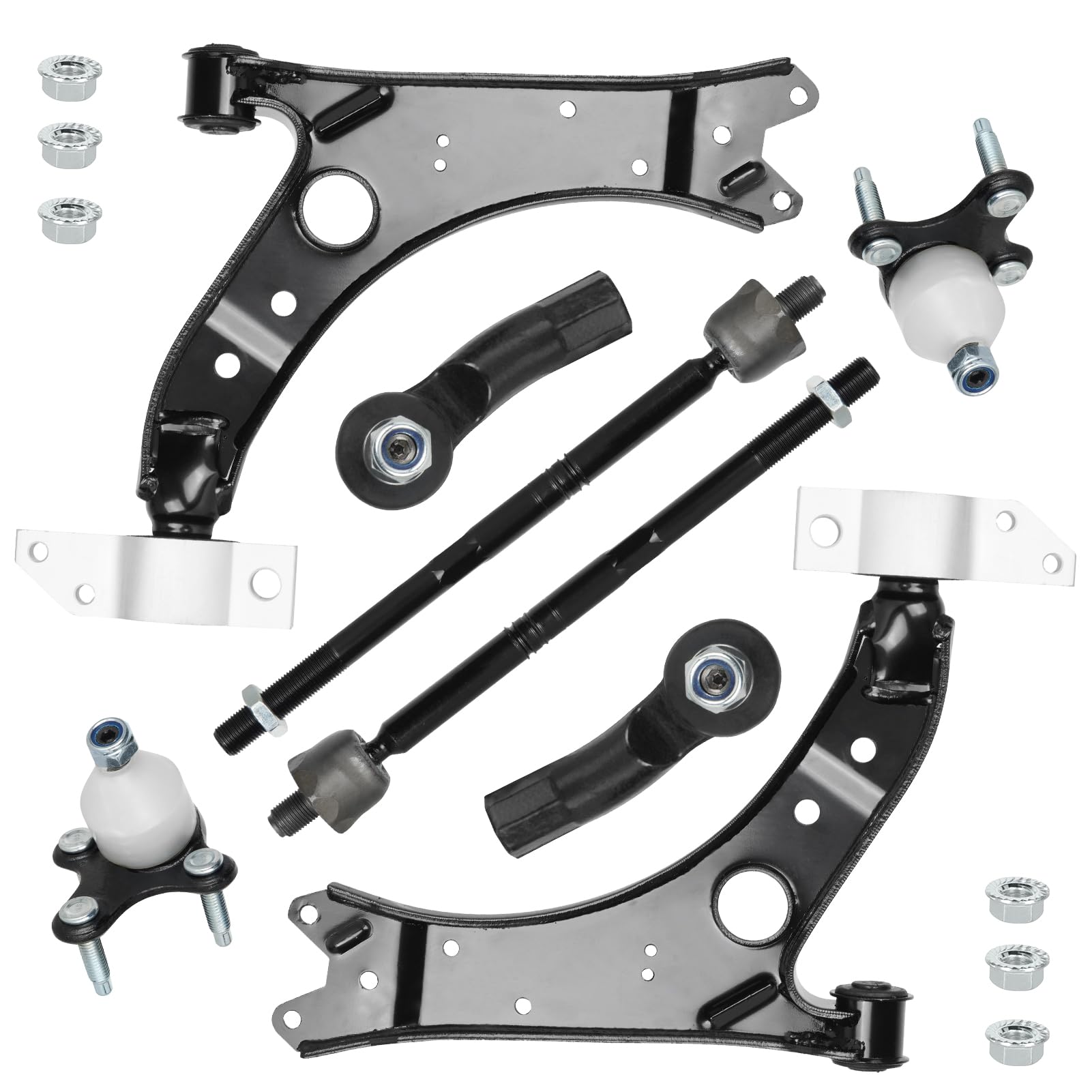 Photo 1 of 8pc Front Lower Control Arms Suspension Kit Fit for Audi A3 2006-2013 for A3 Quattro 2007-2013 Fit for Volkswagen for EOS 2007-2016 for Golf 2010-2014 for GTI 2007-2014 for Jetta 2006-2014 MS101148