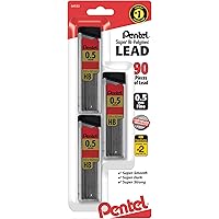 Pentel® Super Hi-Polymer® Leads, 0.5 mm, HB, 30 Leads Per Tube, Pack Of 3 Tubes