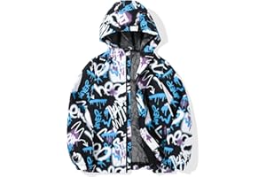 SNOW DREAMS Boys Waterproof Rain Jacket Windbreaker Lightweight Coat Kids Raincoat Outerwear