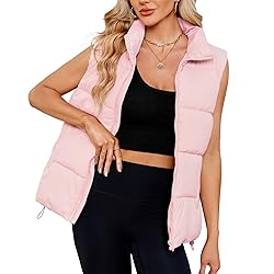 Century Star Pink Puffer Vest for Women's Outerwear