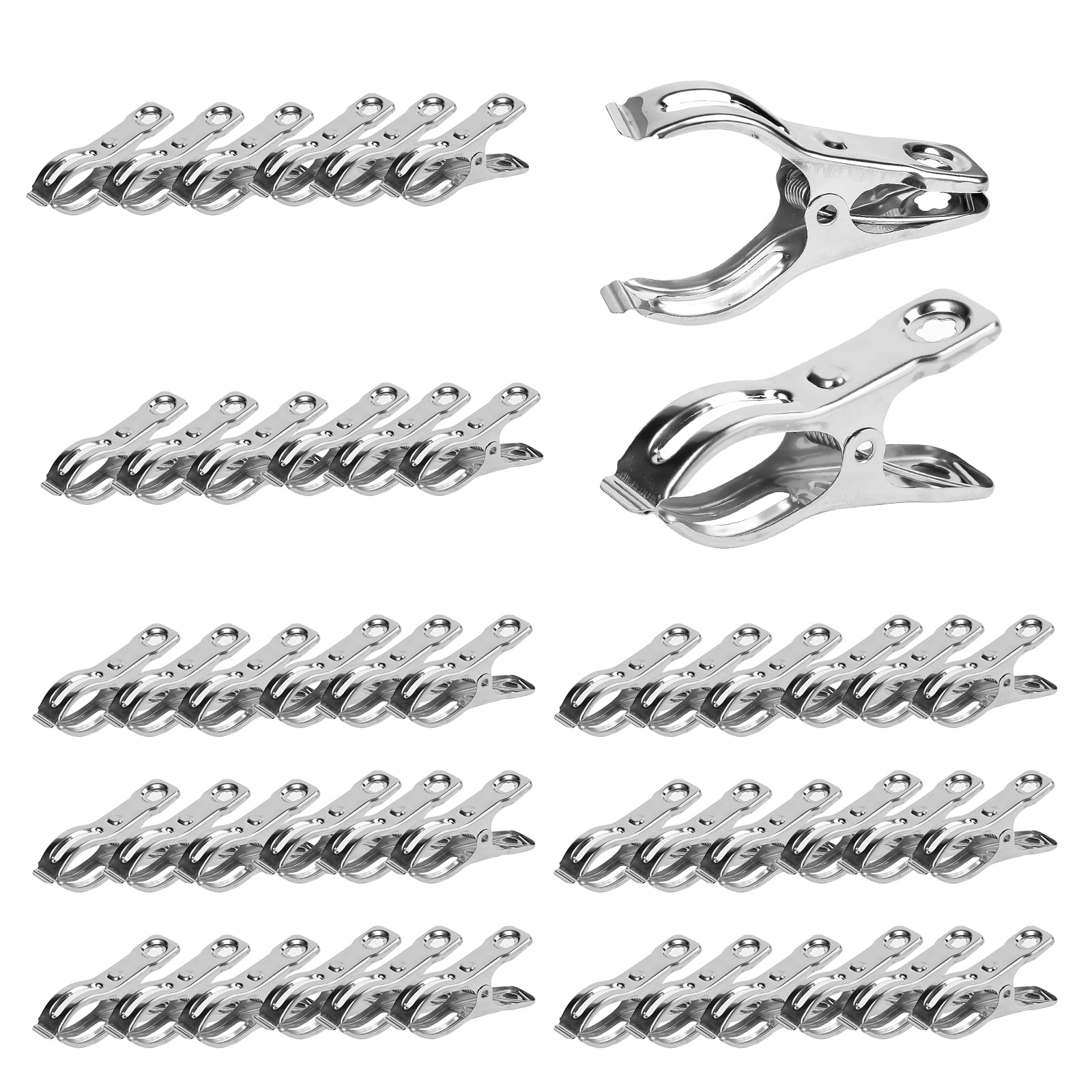 Photo 1 of 50 Pcs Garden Clips, 2.3 inch Greenhouse Clamps, Stainless Steel Greenhouse Clip for Netting, Heavy Duty Row Cover Clips with a Strong Grip for Shade Cloth or Plant Cover on Gardening Hoops karmiero
