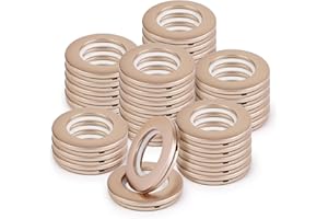 WCIC 32PCS Bronze Roman Shade Rings 40mm - Rich Espresso Finish for Traditional Homes (1-9/16"), Heavy Duty Quiet Glide Grommets