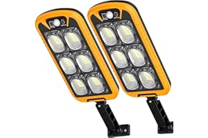 OKPRO Solar Lights Outdoor Motion Sensor Light, 7000K Solar Street Lights with Remote Control, Dusk to Dawn Flood Light Outdoor, IP65 Waterproof Security Light (2 Packs)